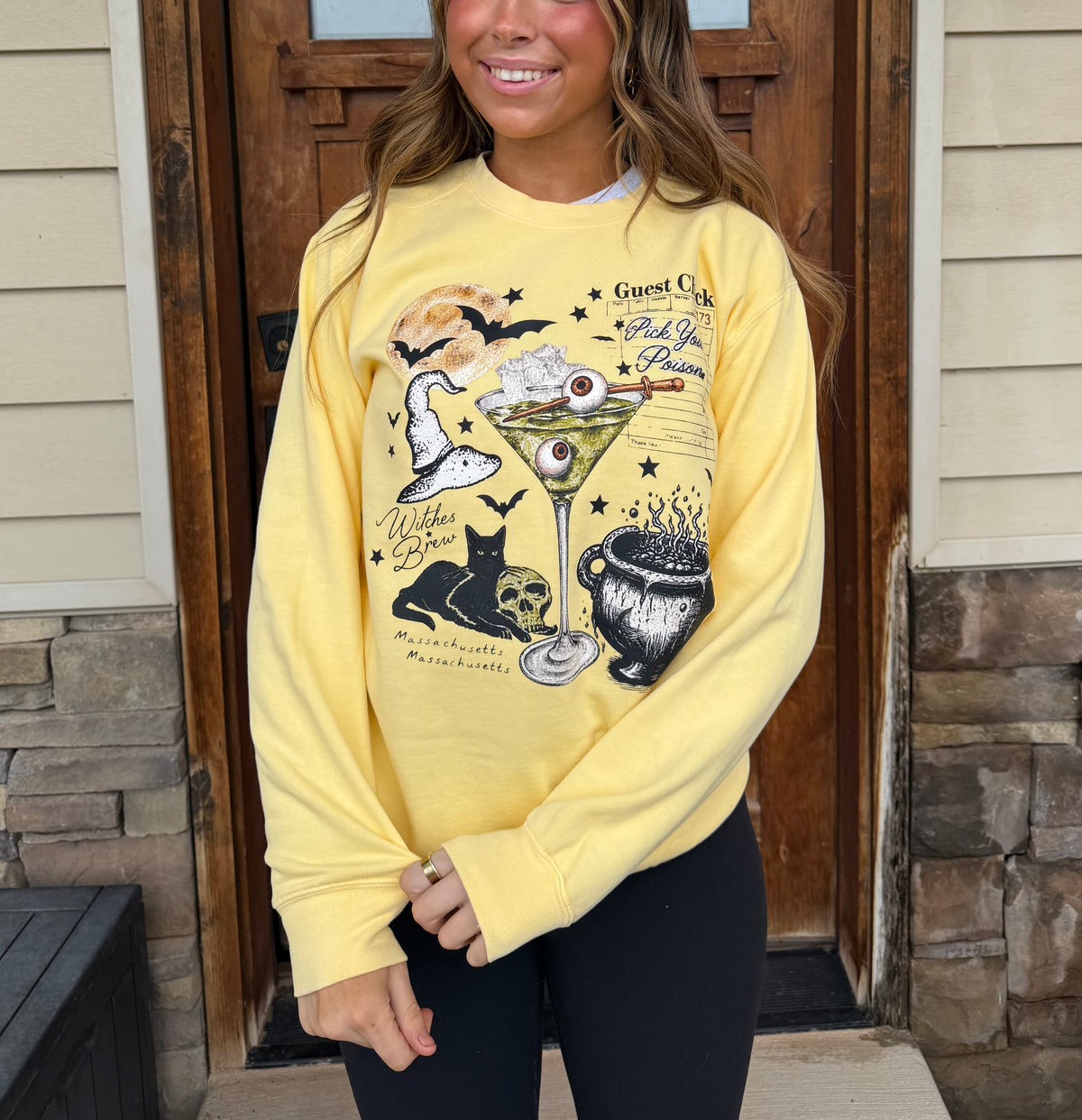 Yellow halloween crewneck size small
