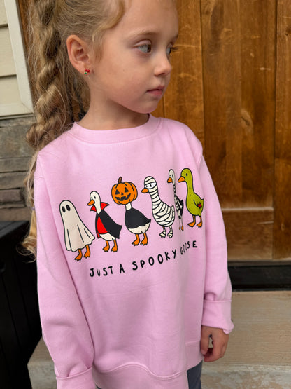 pink spooky goose sweater size Youth small