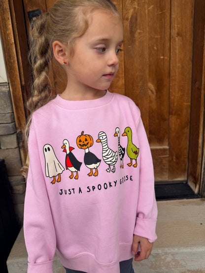 pink spooky goose sweater size Youth small