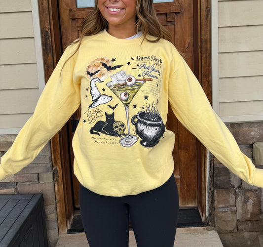 Yellow halloween crewneck size small
