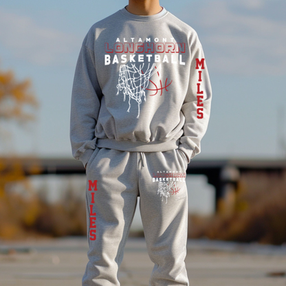 CUSTOM Longhorn Basketball Sweat Set Charcoal